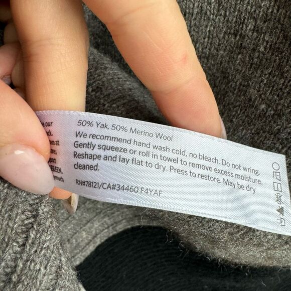 Eileen Fisher Sweater Yak Wool Turtleneck Asymmetric Brown Size Medium Petite - Picture 4 of 6